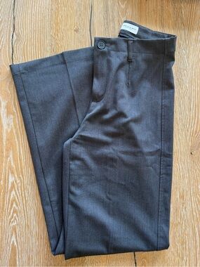 BERSHKA Gray High Waisted Trousers - Size 6